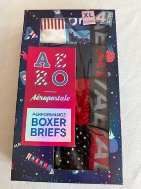 AERO Men's Red White & Blue Boxer Briefs Size XL